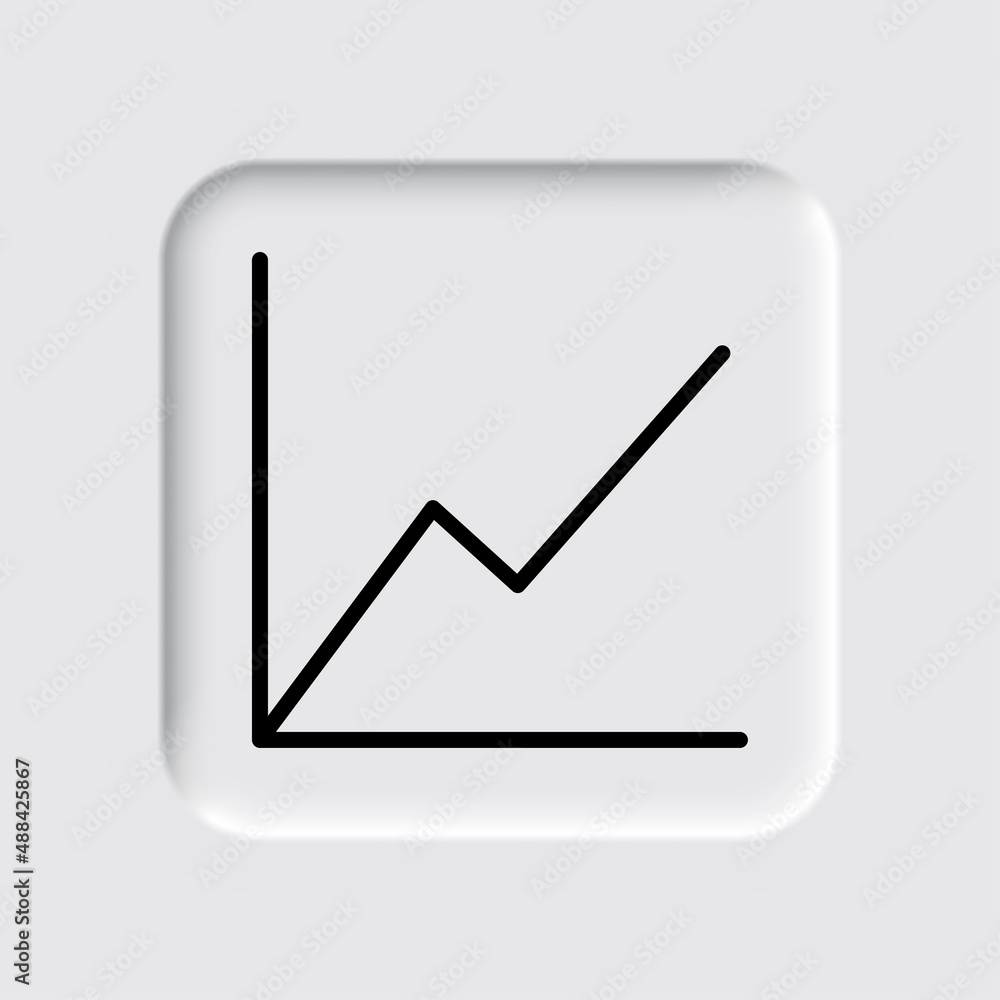 Graph diagram simple icon vector. Flat desing. Neumorphism design.ai Graph diagram simple icon vector. Flat desing. Neumorphism design.ai