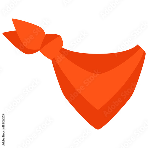 Illustration of cowboy neckerchief. Wild west object. Image for game or adventure.