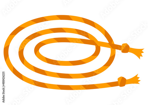 Illustration of cowboy lasso. Wild west object. Image for game or adventure.