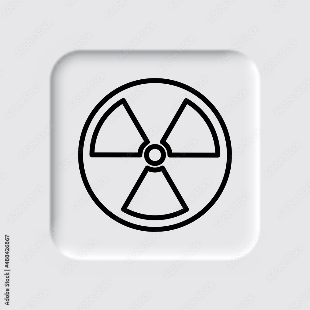Radiation simple icon vector. Flat desing. Neumorphism design.ai Radiation simple icon vector. Flat desing. Neumorphism design.ai