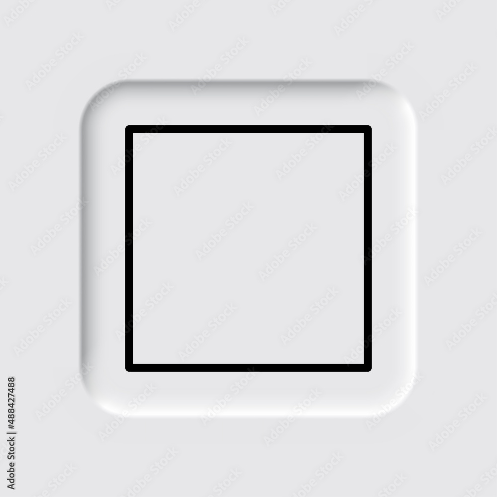 Stop, musical simple icon. Flat desing. Neumorphism design.ai Stop, musical simple icon. Flat desing. Neumorphism design.ai