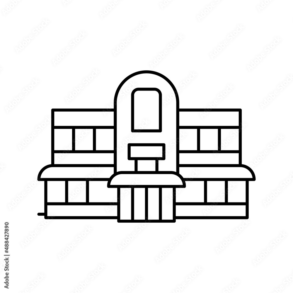 restaurant cafe building line icon vector illustration restaurant cafe building line icon vector illustration