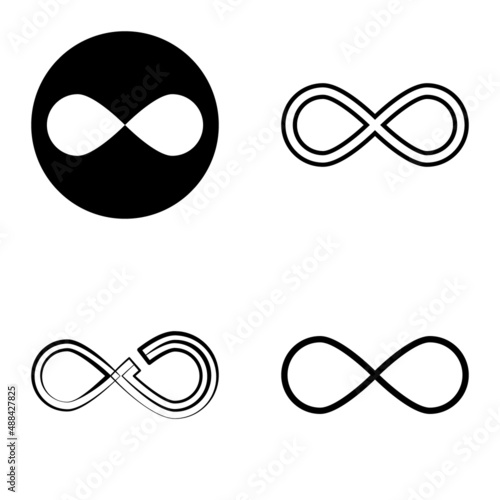 Infinity Flat Icon Set Isolated On White Background