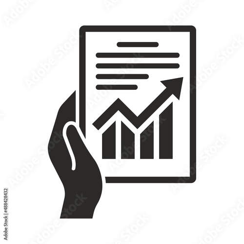 Business report icon. Audit and analysis. Vector icon isolated on white background.
