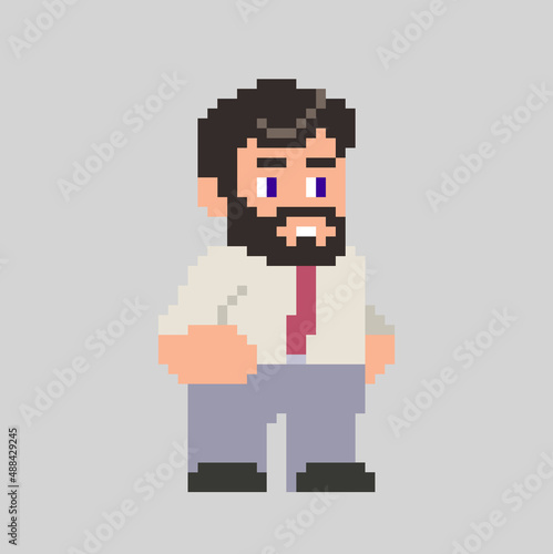 Pixel man character in art style
