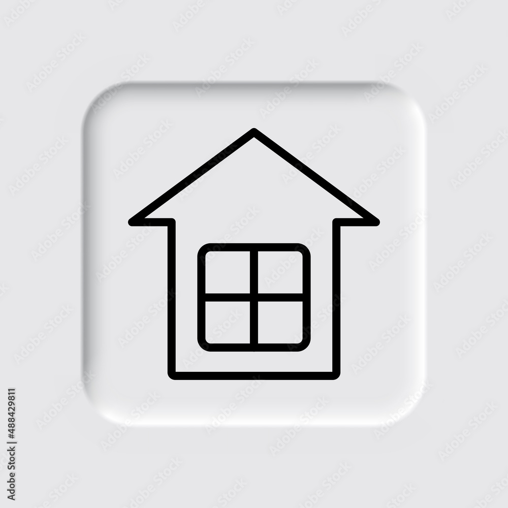 House simple icon. Flat desing. Neumorphism design.ai House simple icon. Flat desing. Neumorphism design.ai