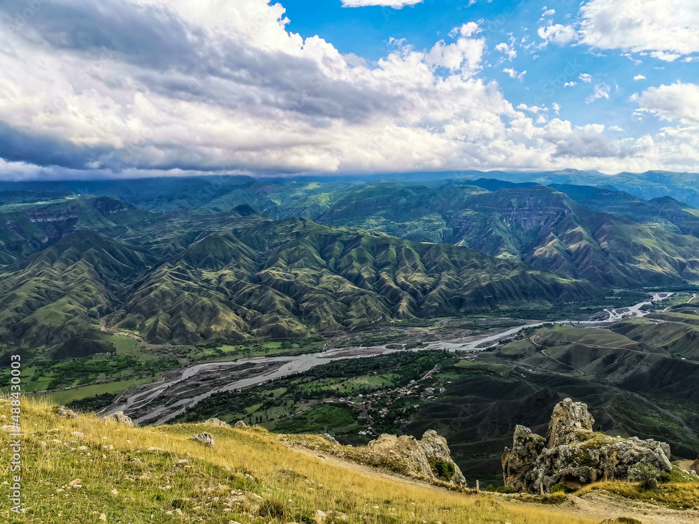 Breathtaking mountain view in Dagestan, Caucasus. Russia 2021