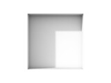 Abstract square niche in white wall, empty place for still life