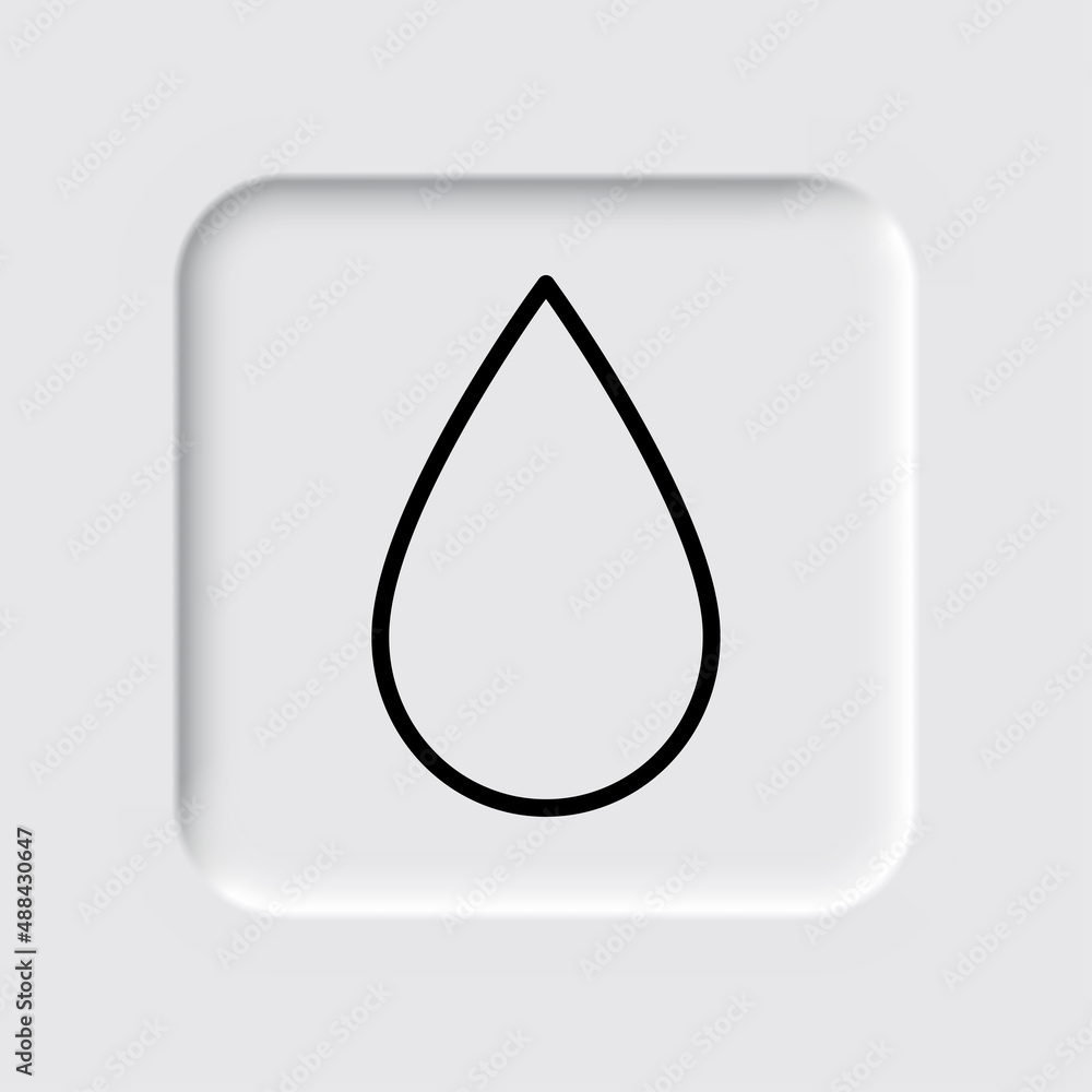 Water drop simple icon vector. Flat desing. Neumorphism design.ai Water drop simple icon vector. Flat desing. Neumorphism design.ai