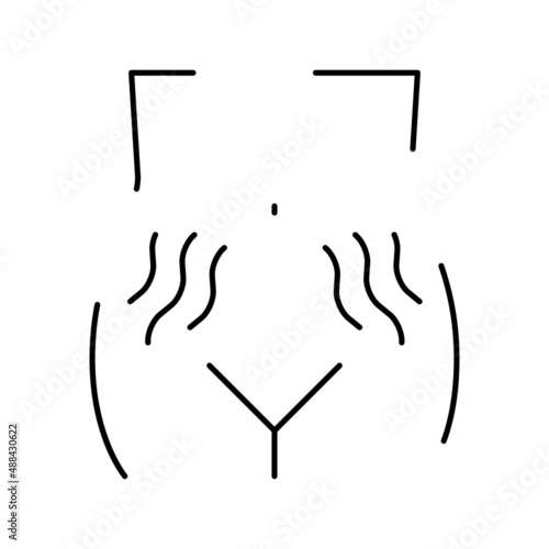 stretch marks on skin disease line icon vector illustration
