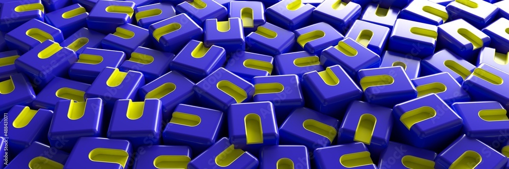 Fototapeta premium Background of cubes. Geometric structure. 3D visualization