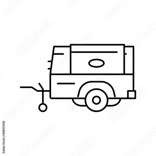 diesel air compressor line icon vector illustration