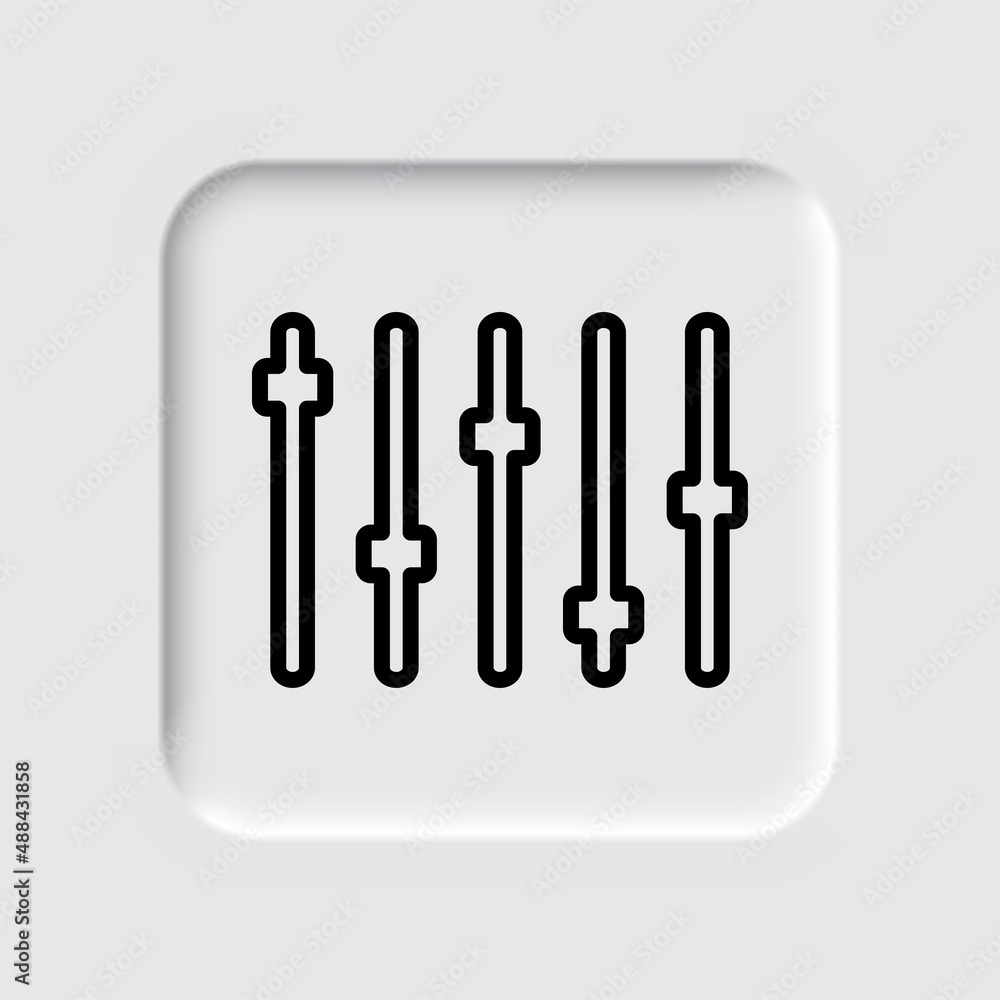 Equalizer slider simple icon. Flat desing. Neumorphism design.ai Equalizer slider simple icon. Flat desing. Neumorphism design.ai