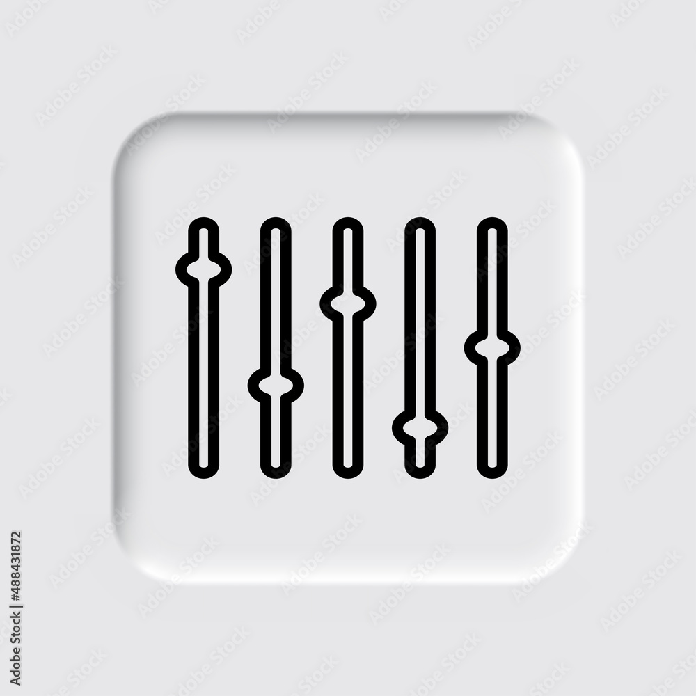 Equalizer, slider simple icon. Flat desing. Neumorphism design.ai Equalizer, slider simple icon. Flat desing. Neumorphism design.ai