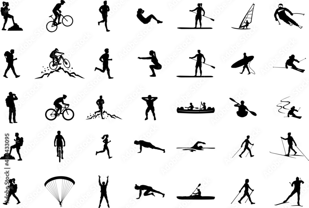 People Sports Icon Silhouette Vector