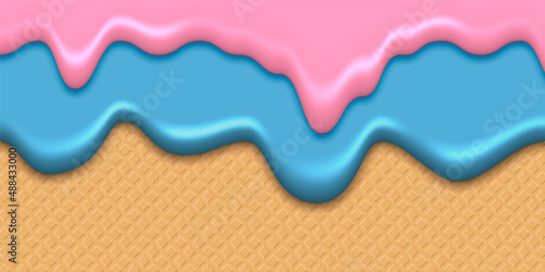 Liquid creamy texture. Yogurt creamy liquid background. White milk splash or ice cream flow soft texture for sweet dessert design. Vector illustration.
