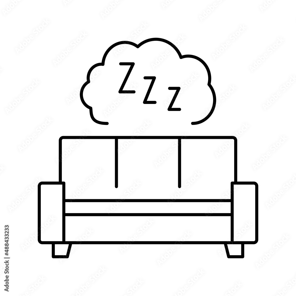sleeping mens leisure line icon vector illustration sleeping mens leisure line icon vector illustration