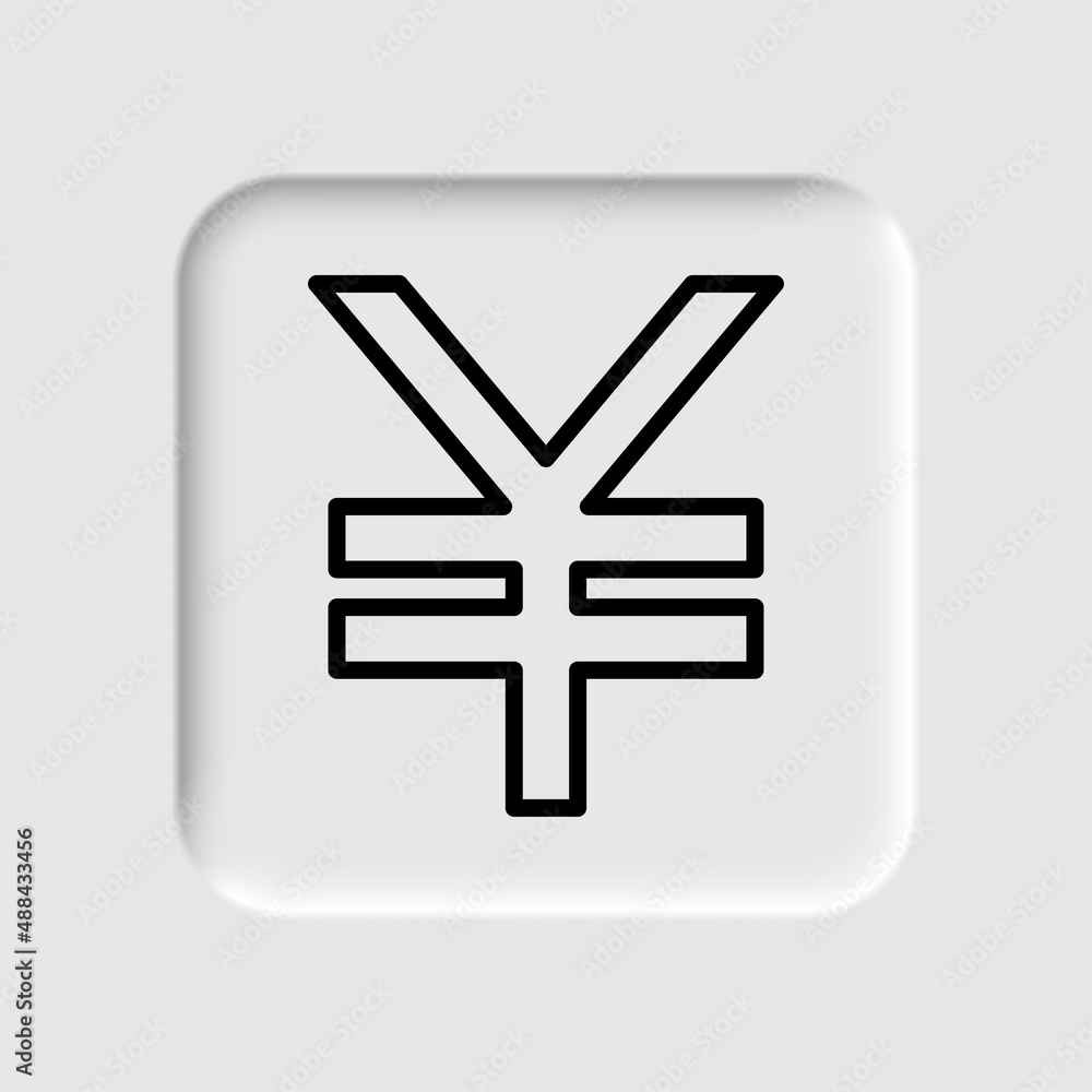 Fototapeta premium Yen simple icon vector. Flat desing. Neumorphism design.ai