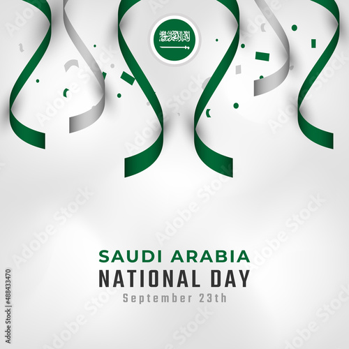 Happy Saudi Arabia National Day September 23th Celebration Vector Design Illustration. Template for Poster, Banner, Advertising, Greeting Card or Print Design Element