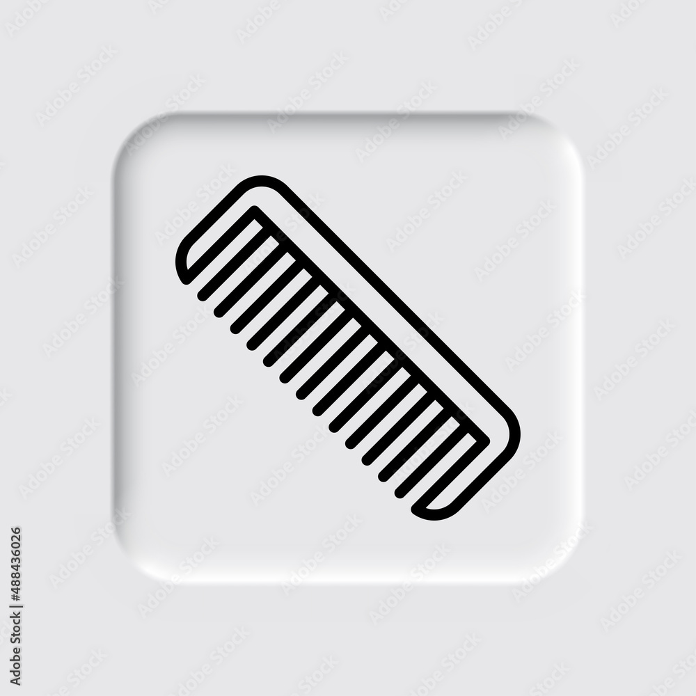 Hairbrush simple icon. Flat desing. Neumorphism design.ai Hairbrush simple icon. Flat desing. Neumorphism design.ai