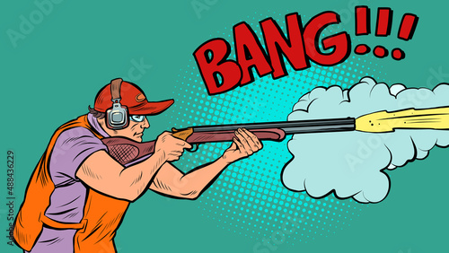 Sports shooting from a gun or a hunter
