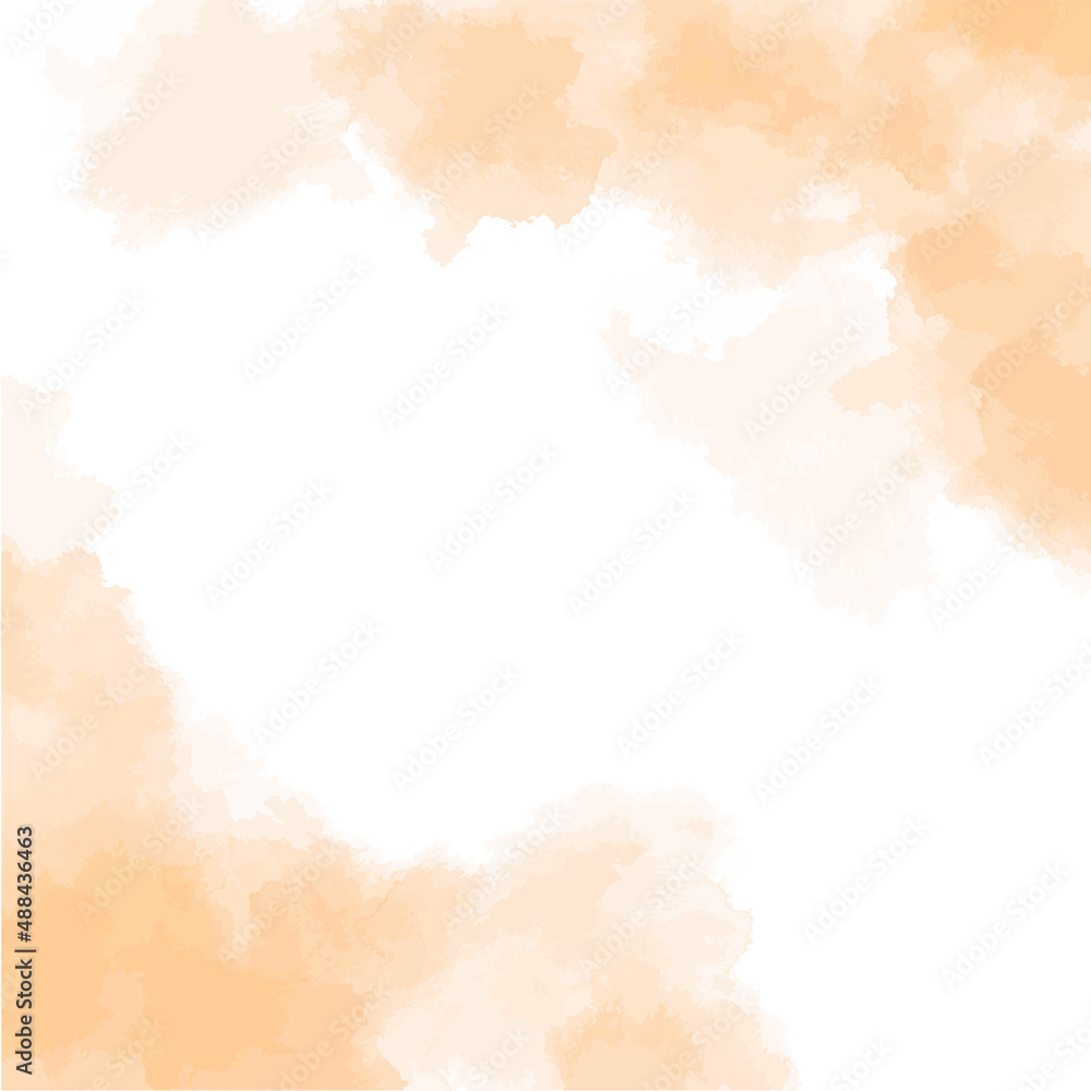 水彩テクスチャの背景素材　オレンジ　秋イメージ　正方形