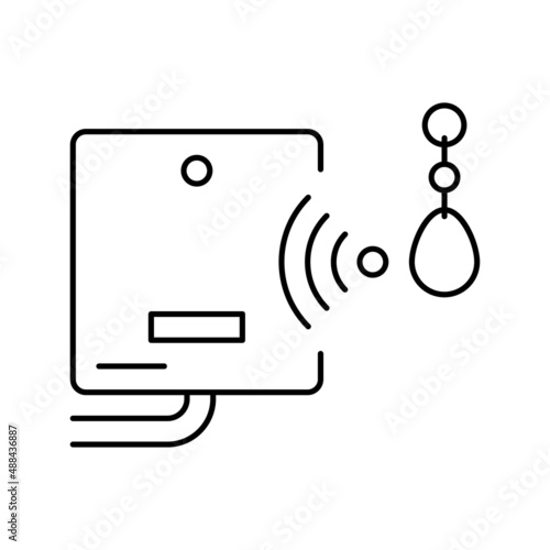 mini trinket with rfid chip line icon vector illustration