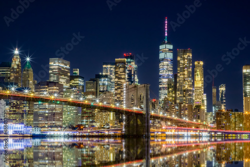 Manhattan skyline at night time