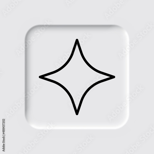 Shine simple icon. Flat desing. Neumorphism design.ai