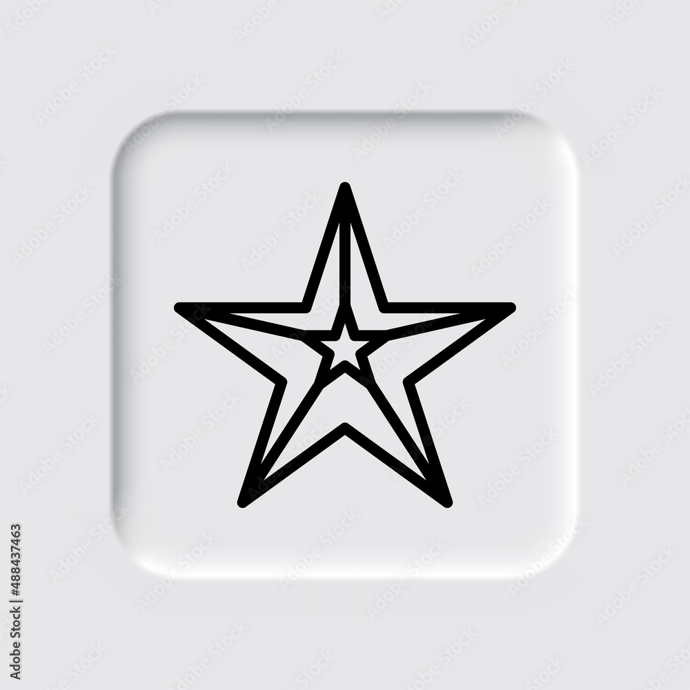 Star simple icon. Flat desing. Neumorphism design.ai Star simple icon. Flat desing. Neumorphism design.ai