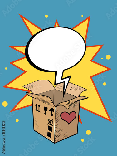 comic bubble blank template box valentine surprise greeting, love romance