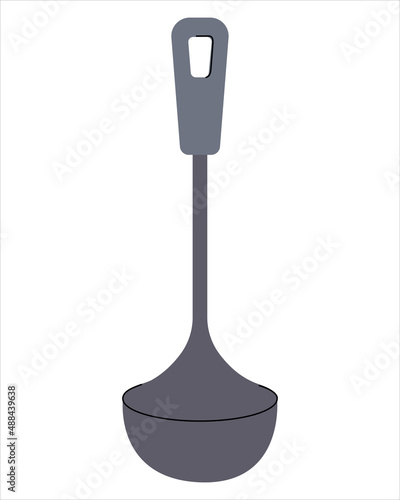 Ladle Vector Flat Illustration. Kitchenware element. Kitchen utensil. photo