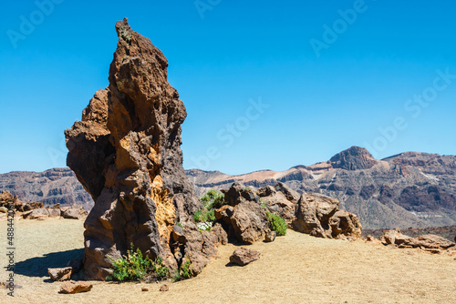 Landscape of the Pico del Teide mountain volcano in Teide National Park, Tenerife, Canary Islands, Spain