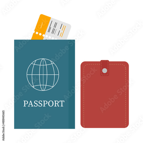 Passport with ticket and wallet for using the clipart