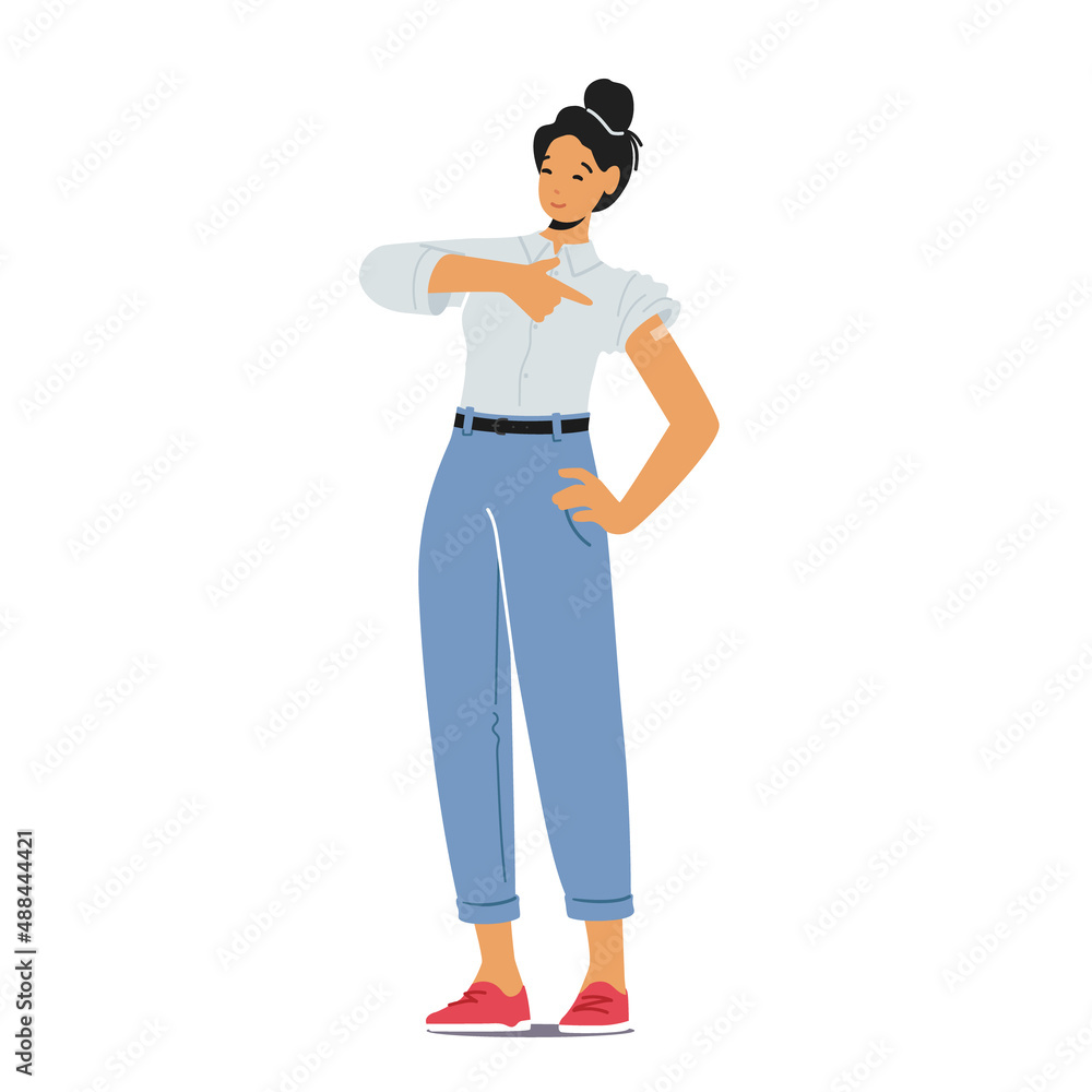 Young Positive Lady with Patch on Shoulder, Vaccinated Female Character Isolated on White Background. Woman Immunization Young Positive Lady with Patch on Shoulder, Vaccinated Female Character Isolated on White Background. Woman Immunization