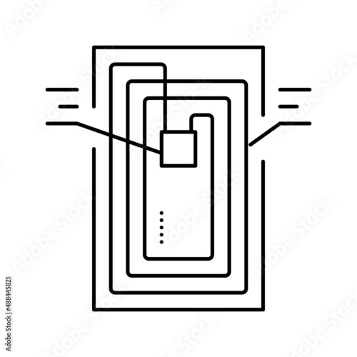 chip rfid structure line icon vector illustration