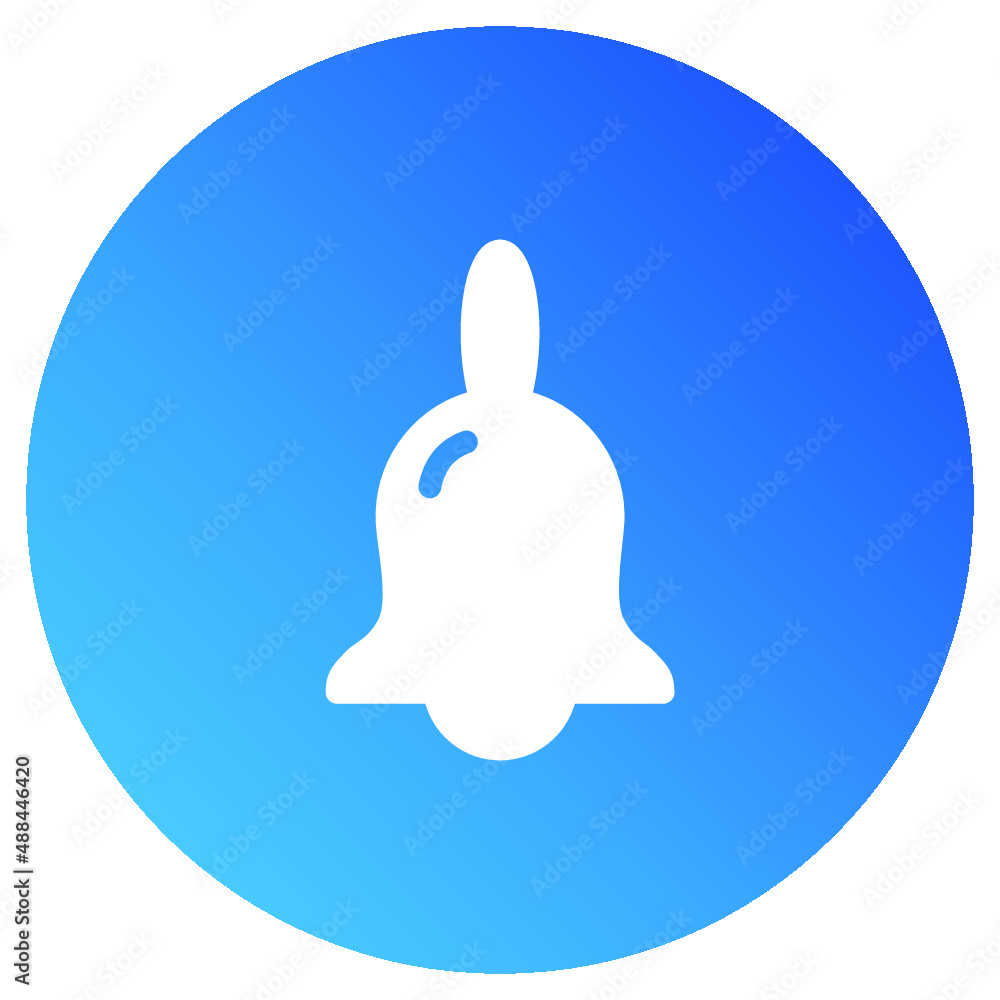 Illustration of Handbell button design icon Illustration of Handbell button design icon