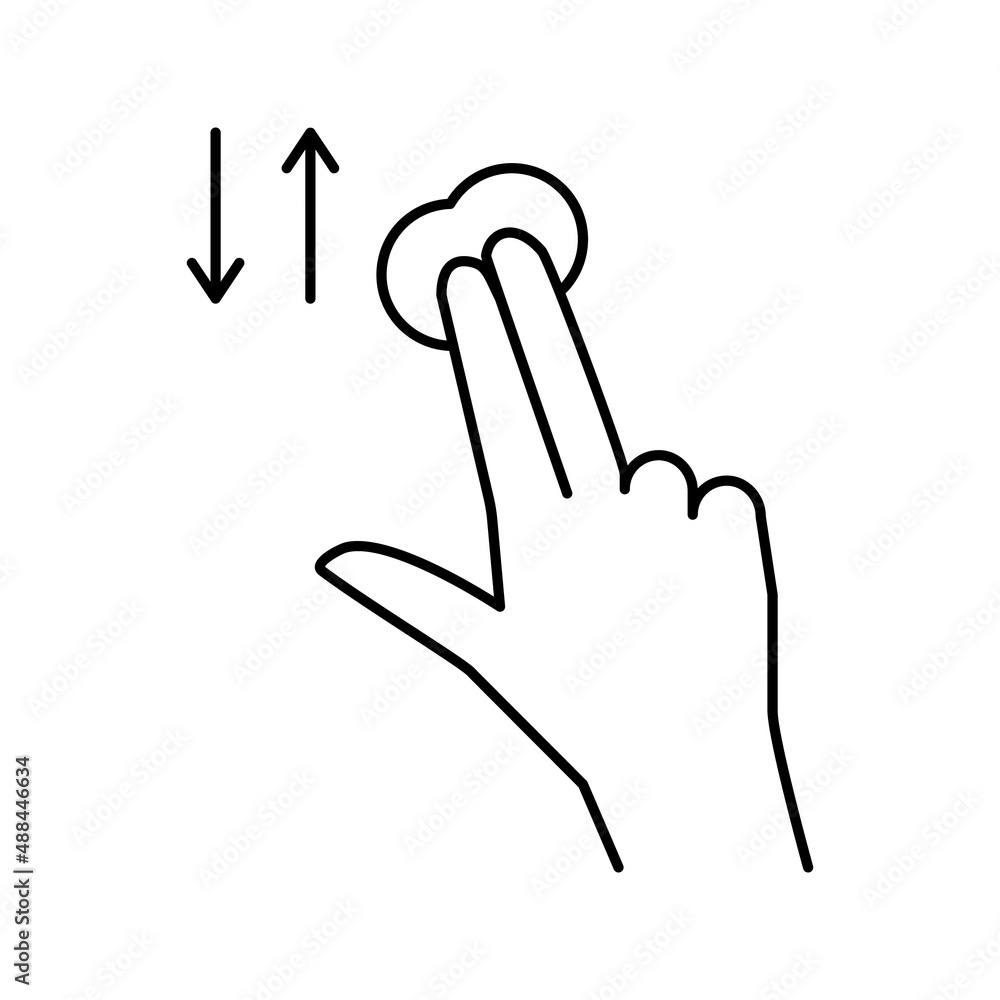 two fingers swiping on smartphone screen line icon vector illustration two fingers swiping on smartphone screen line icon vector illustration