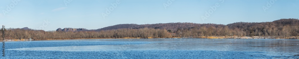 frozen lake panorama frozen lake panorama