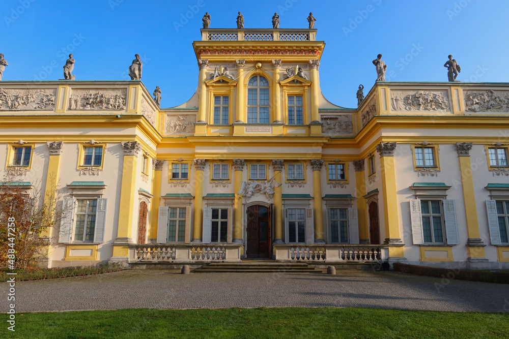 Wilanow Palace - King John III Palace, Wilanow, Poland. Former royal palace located in the Wilanów district of Warsaw, Poland
