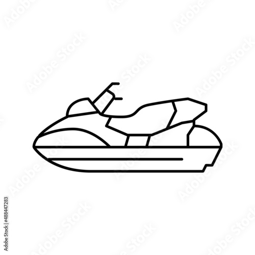 personal watercraft line icon vector illustration