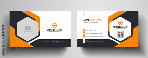 Professional business card template with photo place holder photo