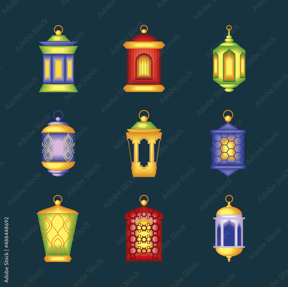 arabic lanterns icons arabic lanterns icons