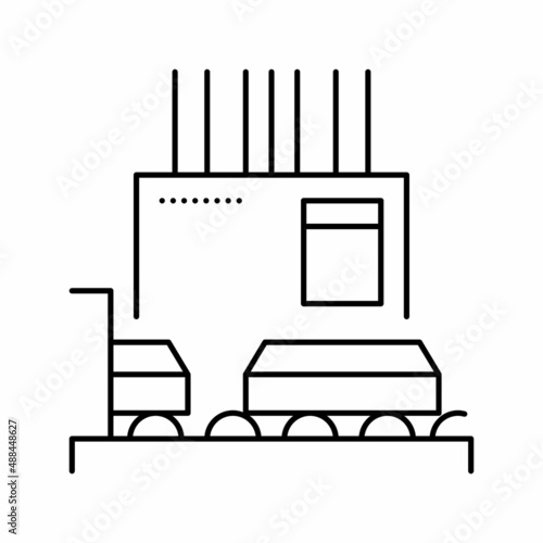 processing aluminium production line icon vector illustration