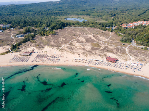 Amazing Aerial view of Arkutino beach, Bulgaria photo