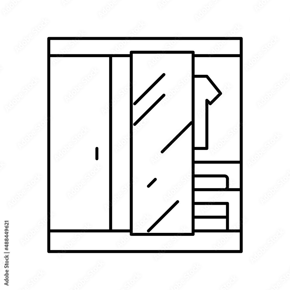 wardrobe room motel line icon vector illustration wardrobe room motel line icon vector illustration