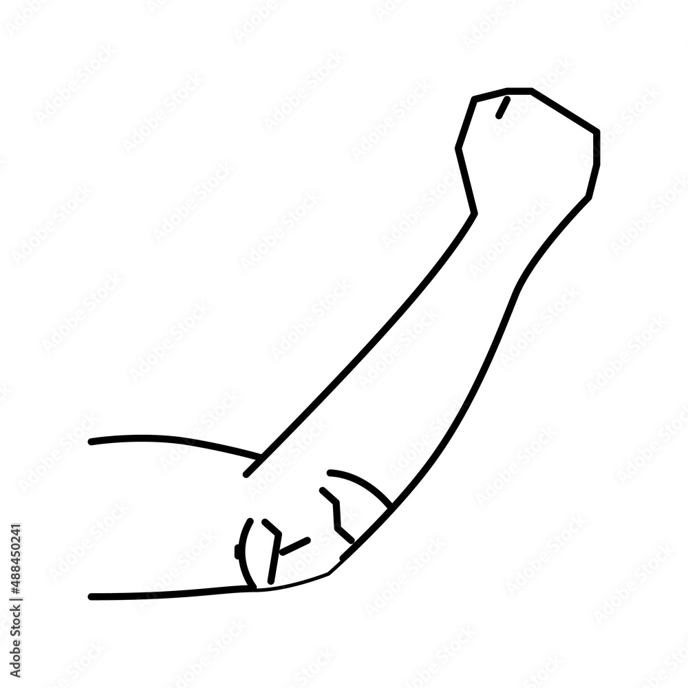 elbow dry skin line icon vector illustration