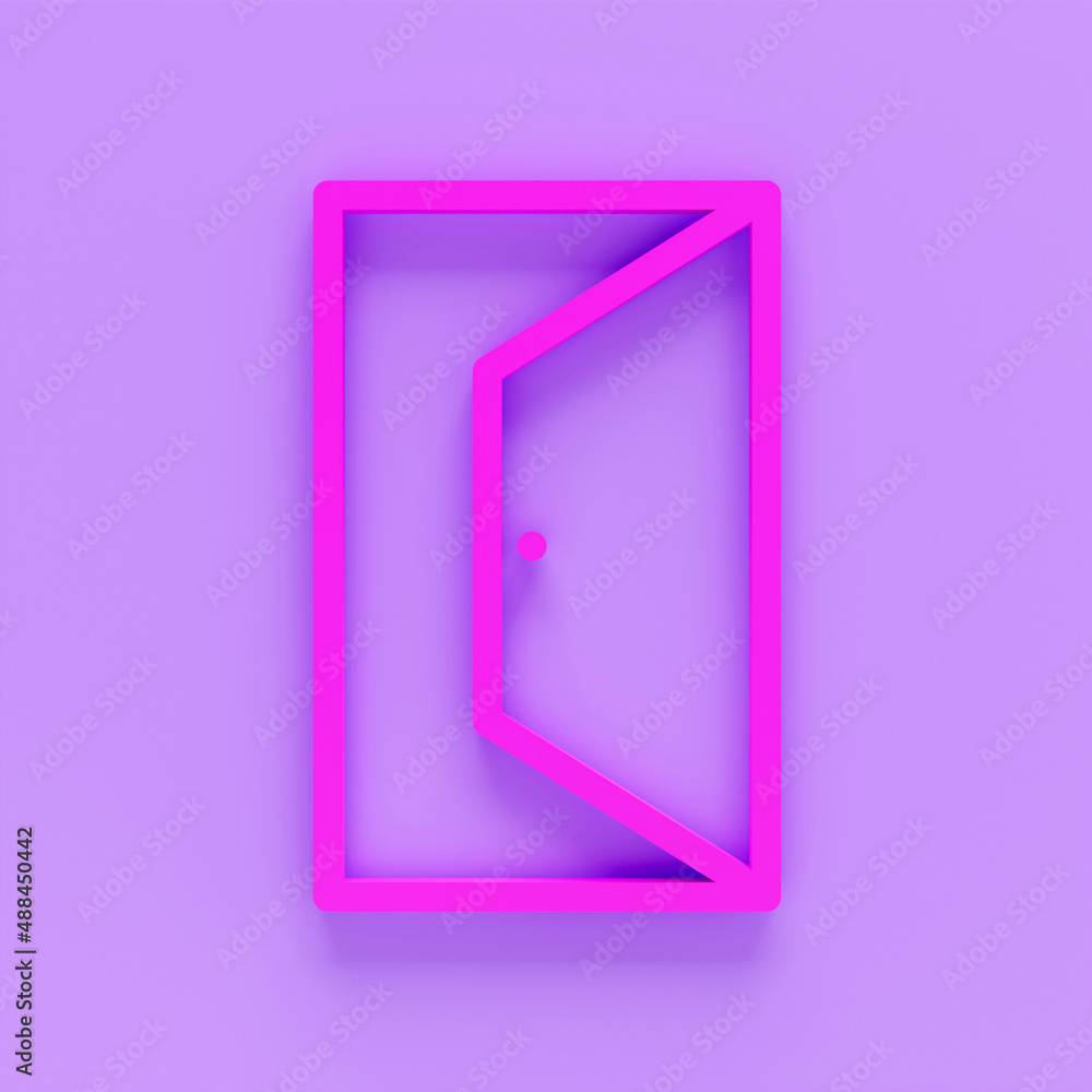 3d render of opened door icon. Element of simple web icon with name for mobile concept and web apps. Thin line opened door icon can be used for web and mobile on colour background. 3d render of opened door icon. Element of simple web icon with name for mobile concept and web apps. Thin line opened door icon can be used for web and mobile on colour background.