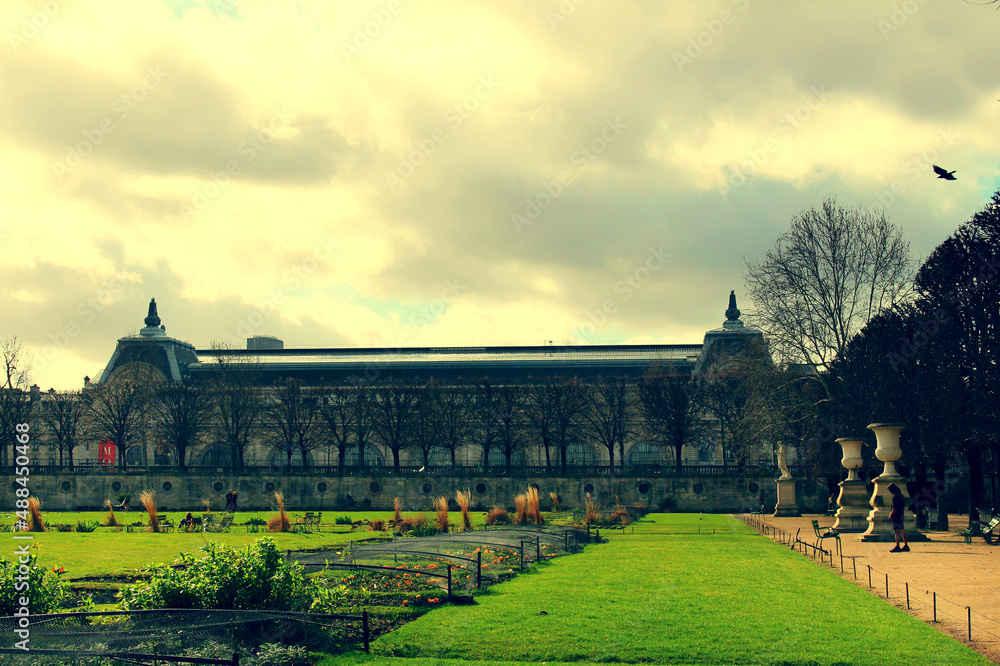 Paris. France.  View of the French Tuileries Park in the historical center.
