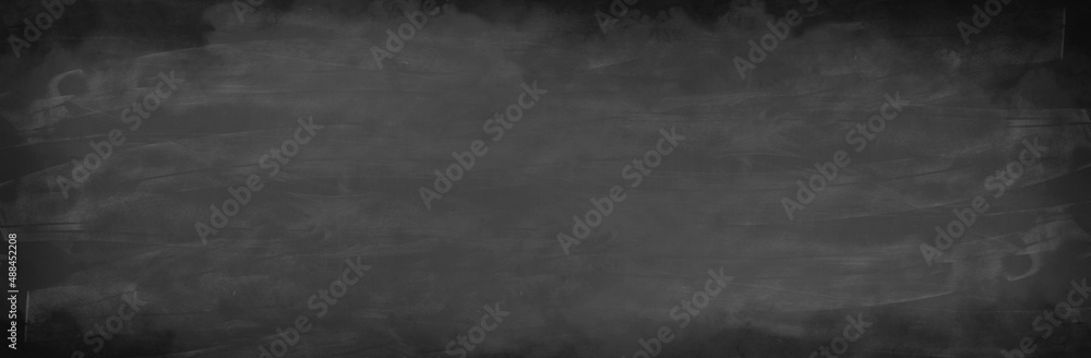 Dirty black chalkboard as background, banner design